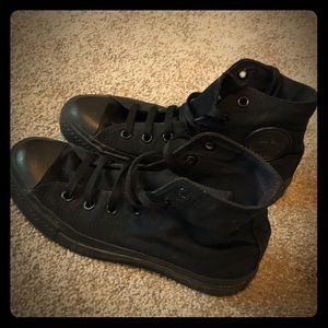 Black high top Chuck Taylors women’s size 7